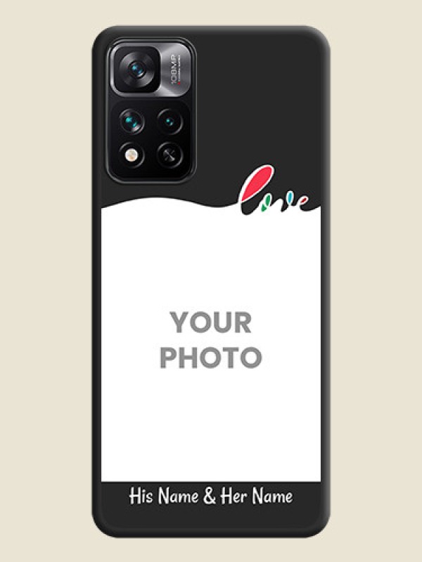 Custom Fall in Love Pattern with Picture on Photo on Space Black Soft Matte Mobile Case - Xiaomi 11i Hypercharge 5G - alternate view