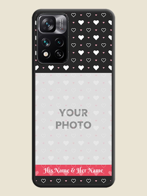 Custom White Color Love Symbols with Text Design on Photo on Space Black Soft Matte Phone Cover - Xiaomi 11i Hypercharge 5G - alternate view