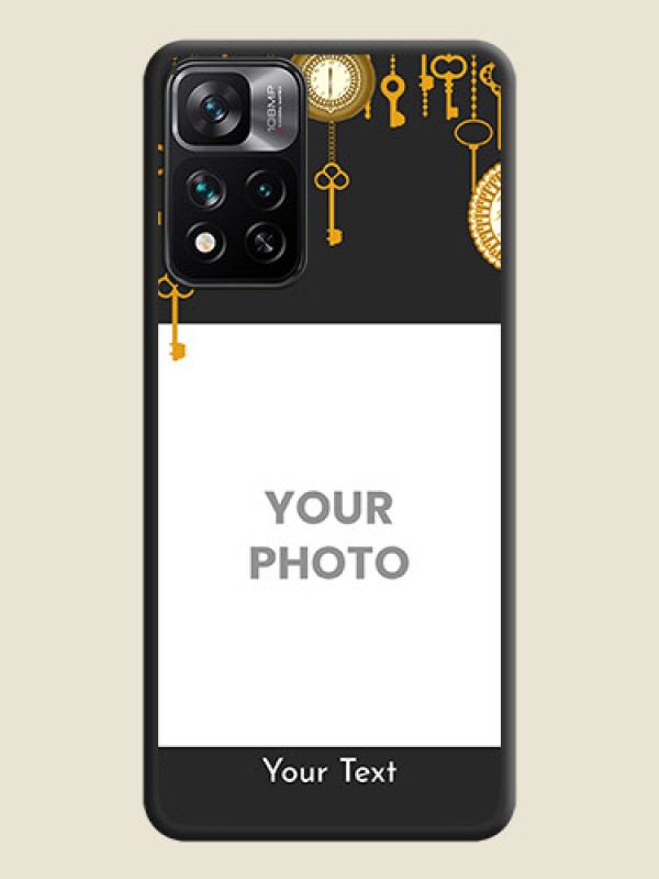 Custom Decorative Design with Text on Space Black Custom Soft Matte Back Cover - Xiaomi 11i Hypercharge 5G - alternate view