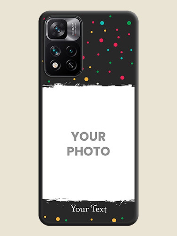 Custom Multicolor Dotted Pattern with Text on Space Black Custom Soft Matte Phone Back Cover - Xiaomi 11i Hypercharge 5G - alternate view