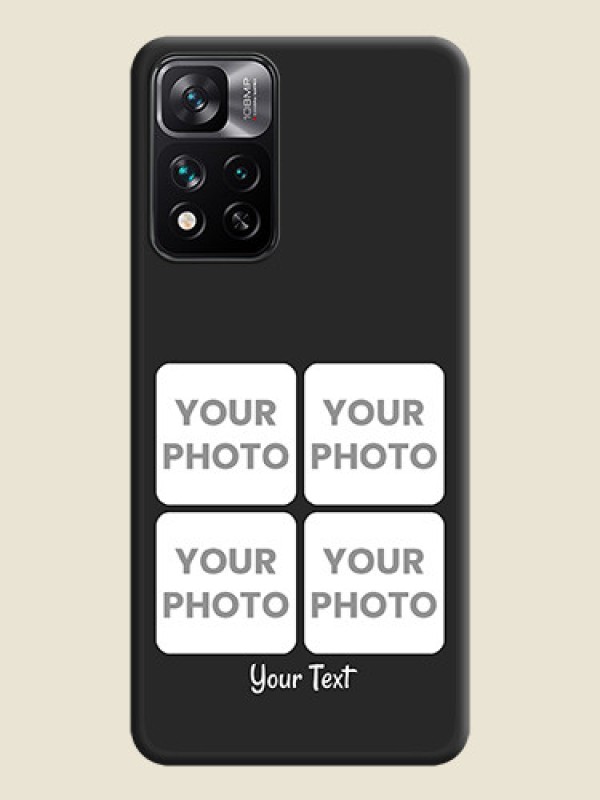 Custom Floral Art with 6 Image Holder on Photo on Space Black Soft Matte Mobile Case - Xiaomi 11i Hypercharge 5G - alternate view