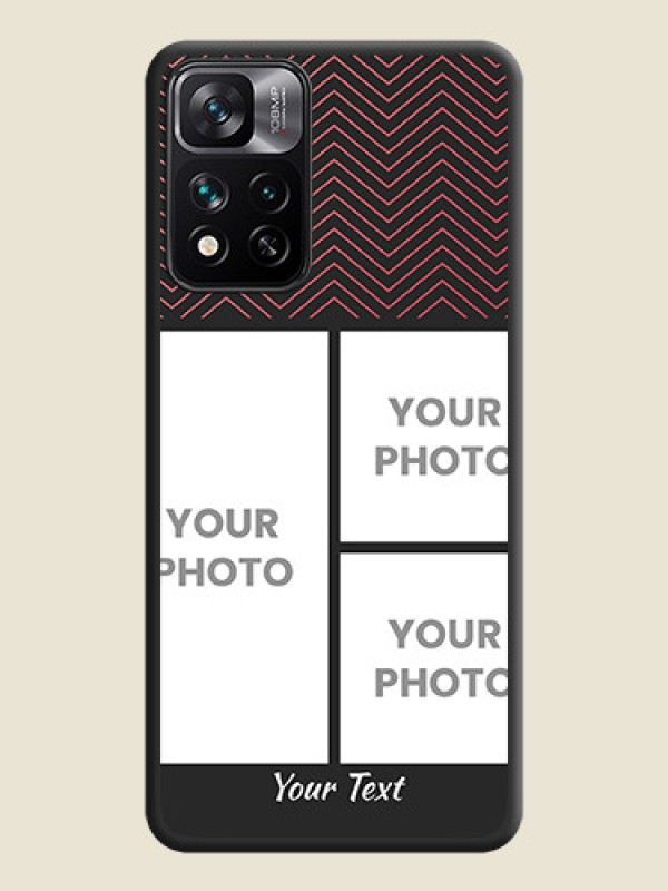 Custom Wave Pattern with 3 Image Holder on Space Black Custom Soft Matte Back Cover - Xiaomi 11i Hypercharge 5G - alternate view
