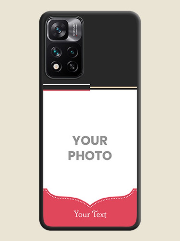 Custom Classic Plain Design with Name on Photo on Space Black Soft Matte Phone Cover - Xiaomi 11i Hypercharge 5G - alternate view