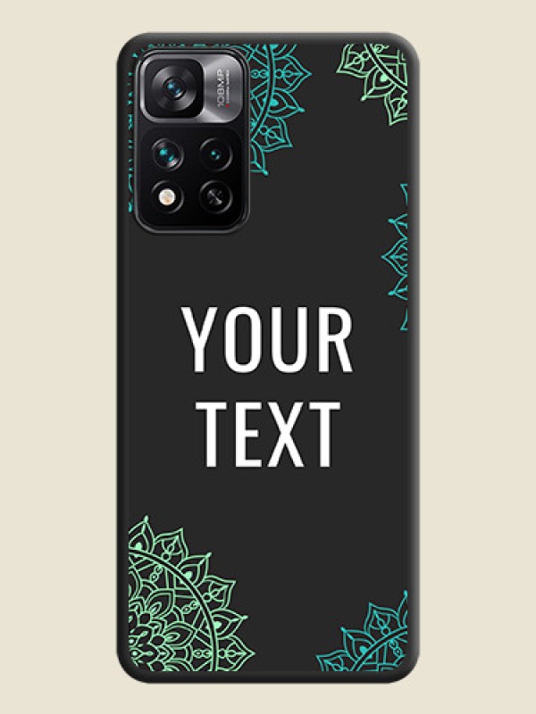 Custom Your Name with Floral Design on Space Black Custom Soft Matte Back Cover - Xiaomi 11i Hypercharge 5G - alternate view