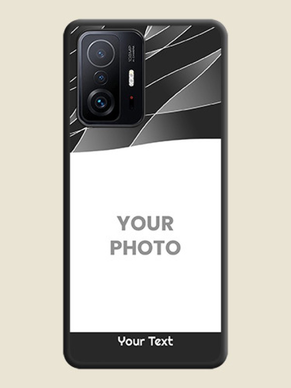 Custom Mixed Wave Lines on Photo on Space Black Soft Matte Mobile Cover - Xiaomi 11T Pro 5G - alternate view