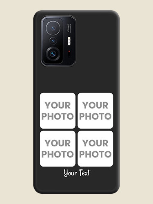 Custom Floral Art with 6 Image Holder on Photo on Space Black Soft Matte Mobile Case - Xiaomi 11T Pro 5G - alternate view
