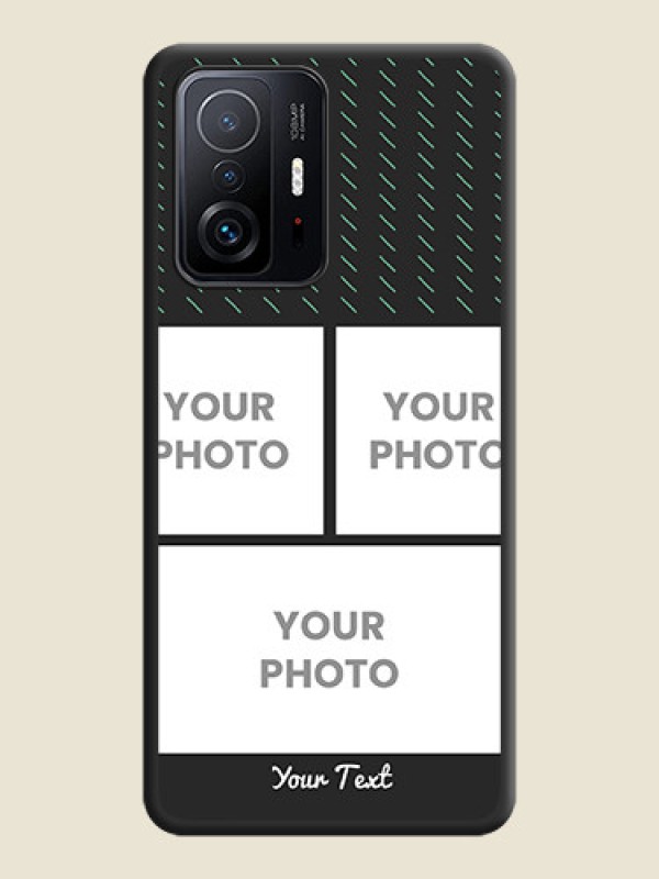 Custom Cross Dotted Pattern with 2 Image Holder  on Personalised Space Black Soft Matte Cases - Xiaomi 11T Pro 5G - alternate view