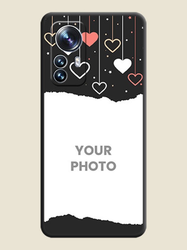 Custom Love Hangings with Splash Wave Picture on Space Black Custom Soft Matte Phone Back Cover - Xiaomi 12 Pro 5G - alternate view