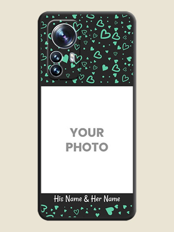 Custom Sea Green Indefinite Love Pattern on Photo on Space Black Soft Matte Mobile Cover - Xiaomi 12 Pro 5G - alternate view