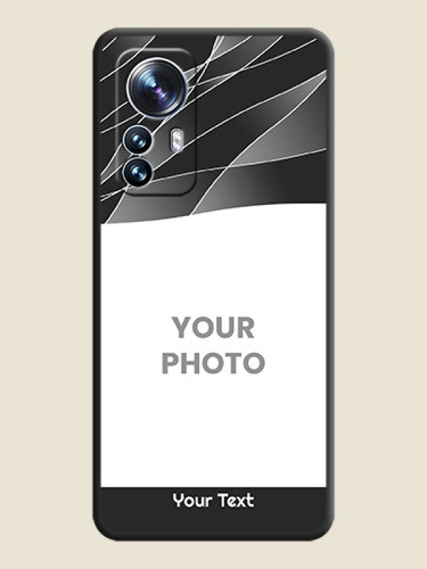 Custom Mixed Wave Lines on Photo on Space Black Soft Matte Mobile Cover - Xiaomi 12 Pro 5G - alternate view