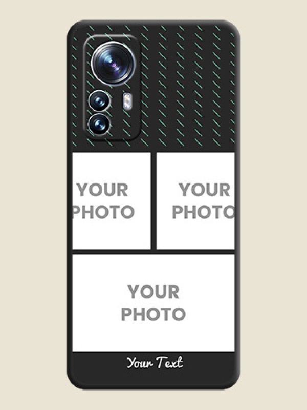 Custom Cross Dotted Pattern with 2 Image Holder  on Personalised Space Black Soft Matte Cases - Xiaomi 12 Pro 5G - alternate view