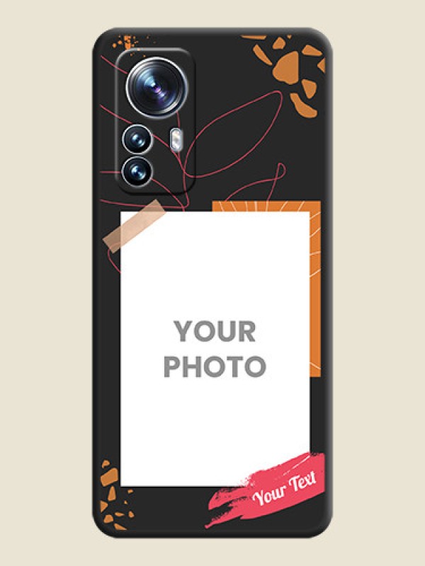 Custom Orange Photo Frame on Space Black Custom Soft Matte Phone Back Cover - Xiaomi 12 Pro 5G - alternate view