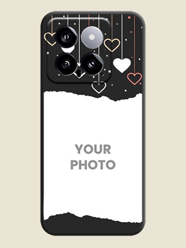 Custom Love Hangings with Splash Wave Picture on Space Black Custom Soft Matte Phone Back Cover - Xiaomi 14 5G - alternate view