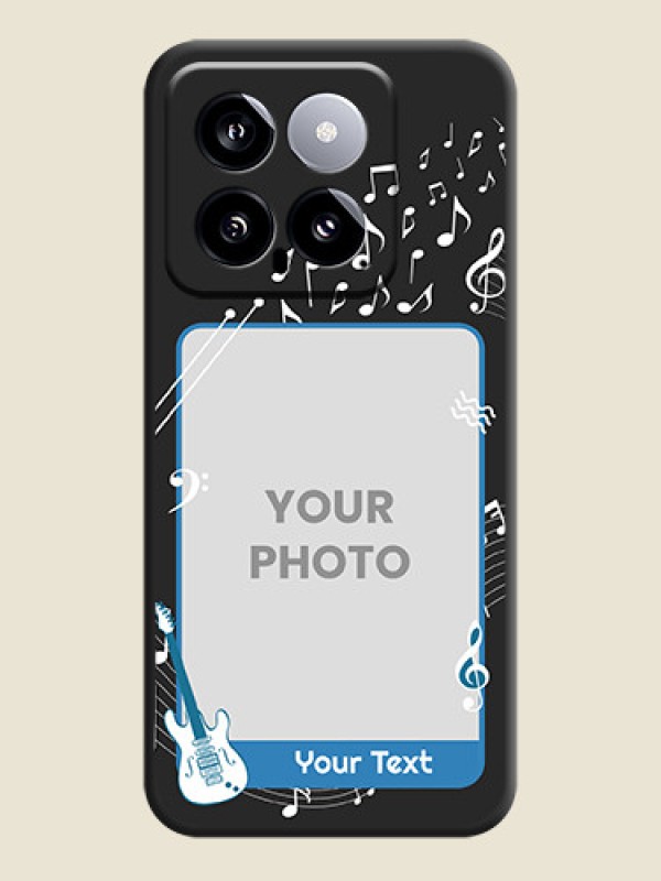 Custom Musical Theme Design with Text - Photo on Space Black Soft Matte Mobile Case - Xiaomi 14 5G - alternate view