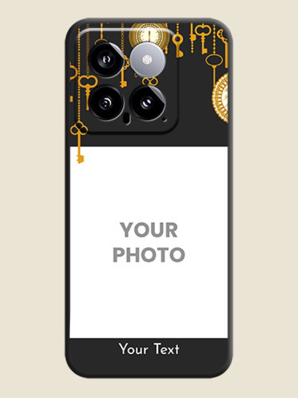 Custom Decorative Design with Text on Space Black Custom Soft Matte Back Cover - Xiaomi 14 5G - alternate view