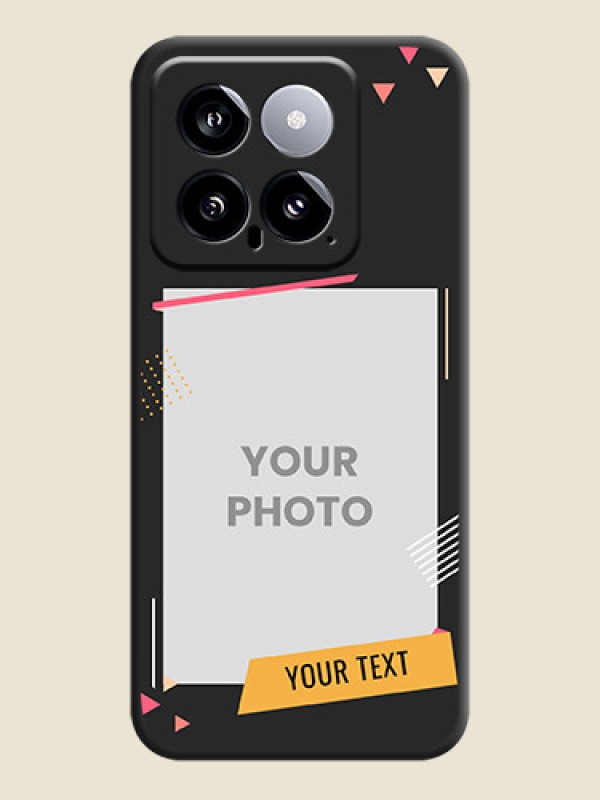 Custom Photo Frame with Triangle Small Dots - Photo on Space Black Soft Matte Back Cover - Xiaomi 14 5G - alternate view