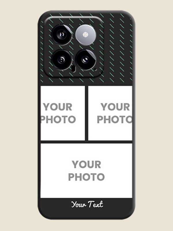 Custom Cross Dotted Pattern with 2 Image Holder on Personalised Space Black Soft Matte Cases - Xiaomi 14 5G - alternate view