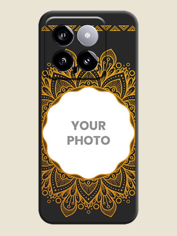 Custom Round Image with Floral Design - Photo on Space Black Soft Matte Mobile Cover - Xiaomi 14 5G - alternate view