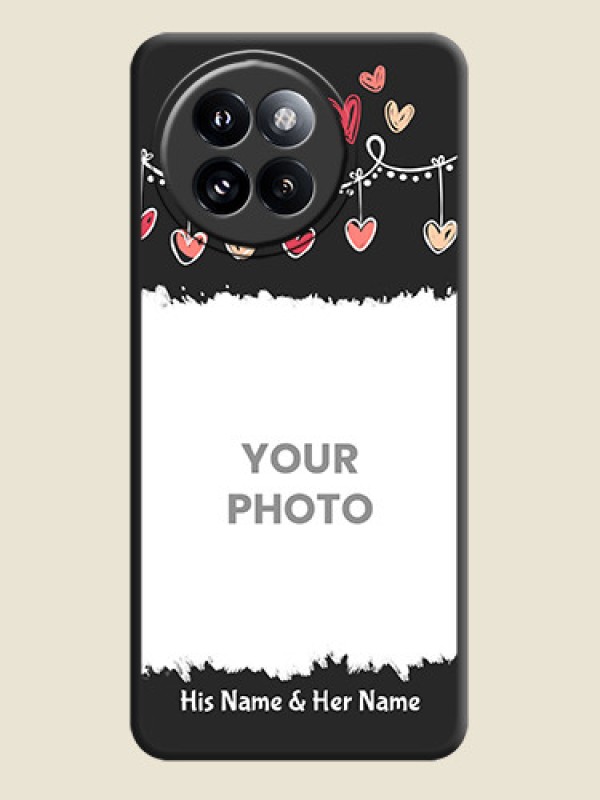 Custom Pink Love Hangings with Name On Space Black Custom Soft Matte Mobile Back Cover - Xiaomi 14 Civi - alternate view