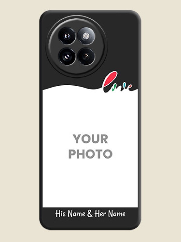 Custom Fall in Love Pattern with Picture on Photo On Space Black Custom Soft Matte Mobile Back Cover - Xiaomi 14 Civi - alternate view