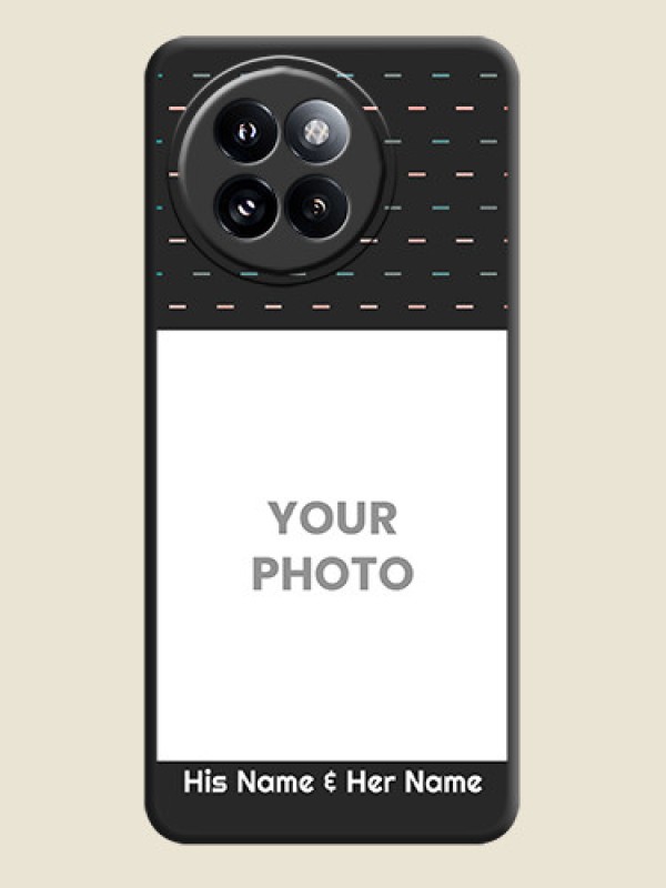 Custom Line Pattern Design with Text On Space Black Custom Soft Matte Mobile Back Cover - Xiaomi 14 Civi - alternate view