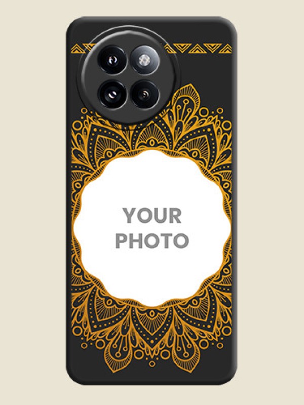 Custom Round Image with Floral Design On Space Black Custom Soft Matte Mobile Back Cover - Xiaomi 14 Civi - alternate view