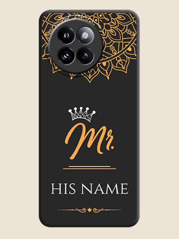 Custom Mr Name with Floral Design On Space Black Custom Soft Matte Mobile Back Cover - Xiaomi 14 Civi - alternate view