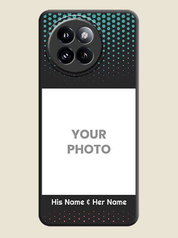 Custom Faded Dots with Grunge Photo Frame and Text On Space Black Custom Soft Matte Mobile Back Cover - Xiaomi 14 Civi - alternate view