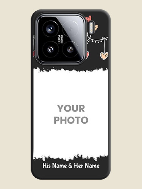 Custom Pink Love Hangings with Name On Space Black Custom Soft Matte Mobile Back Cover - Xiaomi 15 5G - alternate view