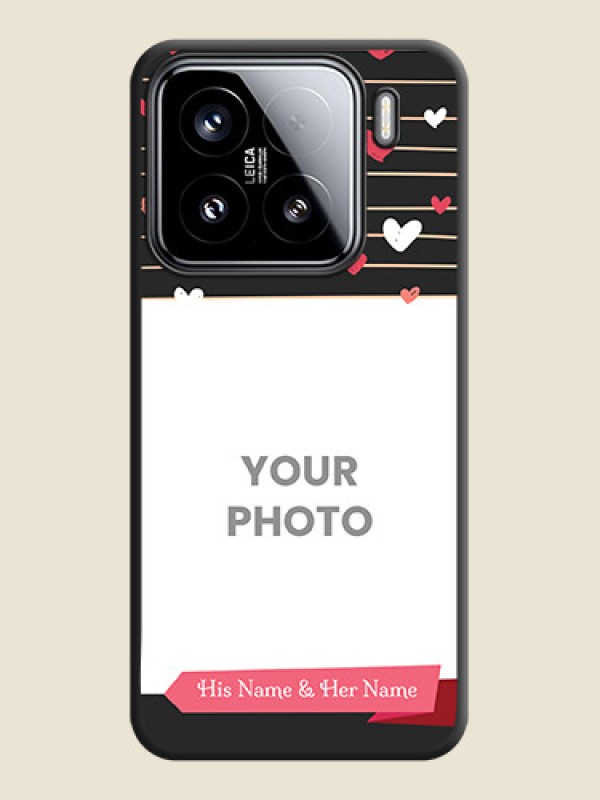 Custom Love Pattern with Name on Pink Ribbon on Photo On Space Black Custom Soft Matte Mobile Back Cover - Xiaomi 15 5G - alternate view