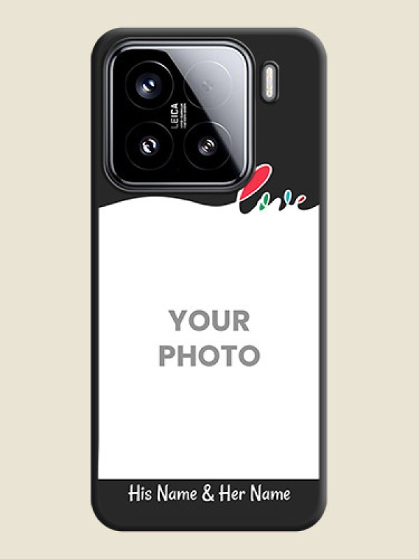 Custom Fall in Love Pattern with Picture on Photo On Space Black Custom Soft Matte Mobile Back Cover - Xiaomi 15 5G - alternate view