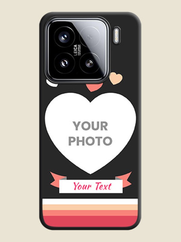 Custom Love Shaped Photo with Colorful Stripes On Space Black Custom Soft Matte Mobile Back Cover - Xiaomi 15 5G - alternate view