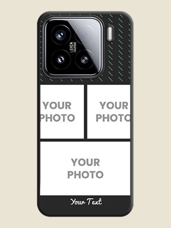 Custom Cross Dotted Pattern with 2 Image Holder On Space Black Custom Soft Matte Mobile Back Cover - Xiaomi 15 5G - alternate view
