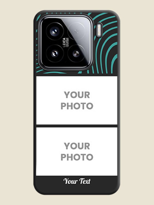 Custom Wave Pattern with 2 Image Holder On Space Black Custom Soft Matte Mobile Back Cover - Xiaomi 15 5G - alternate view