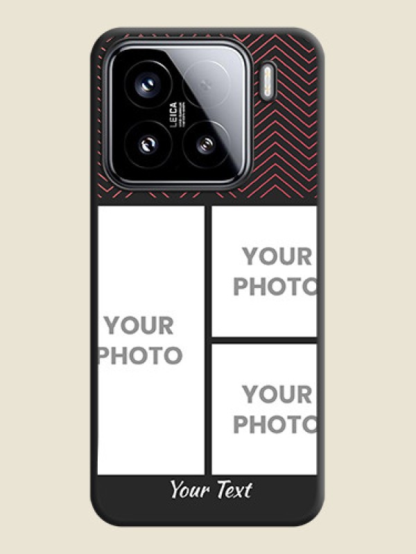 Custom Wave Pattern with 3 Image Holder On Space Black Custom Soft Matte Mobile Back Cover - Xiaomi 15 5G - alternate view
