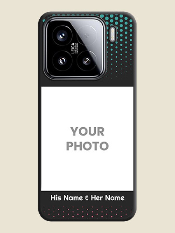 Custom Faded Dots with Grunge Photo Frame and Text On Space Black Custom Soft Matte Mobile Back Cover - Xiaomi 15 5G - alternate view