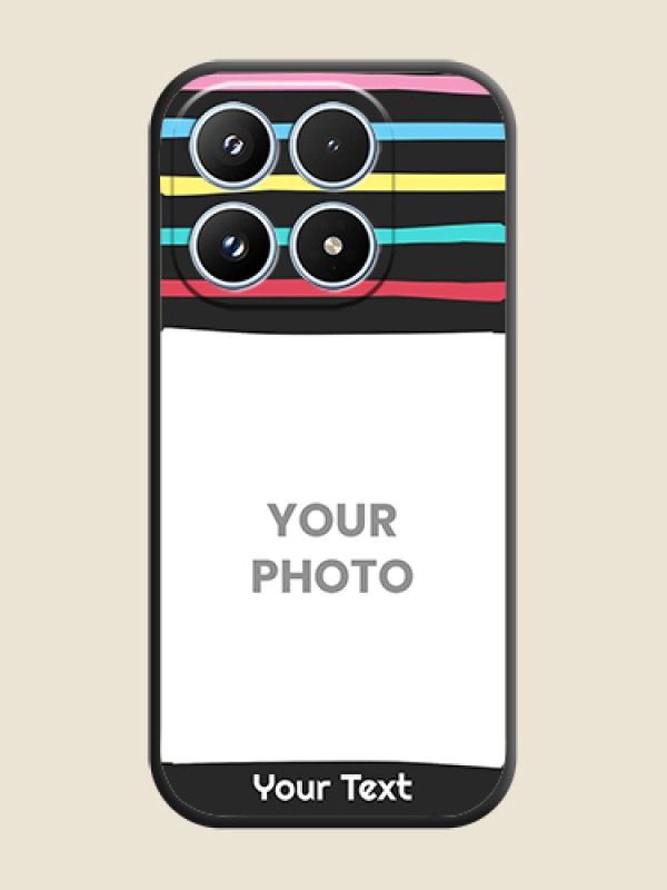 Custom Multicolor Lines with Image On Space Black Custom Soft Matte Mobile Back Cover - Xiaomi 17 5G - alternate view