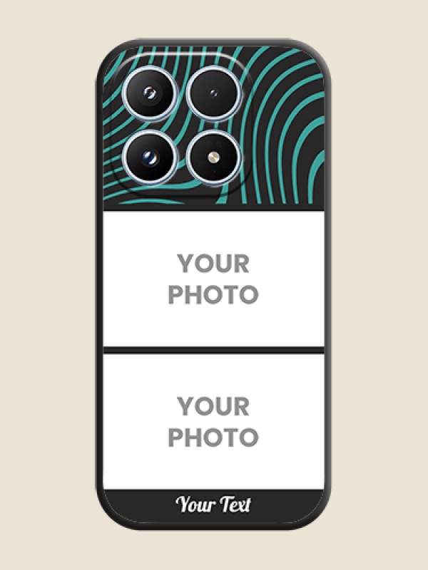 Custom Wave Pattern with 2 Image Holder On Space Black Custom Soft Matte Mobile Back Cover - Xiaomi 17 5G - alternate view