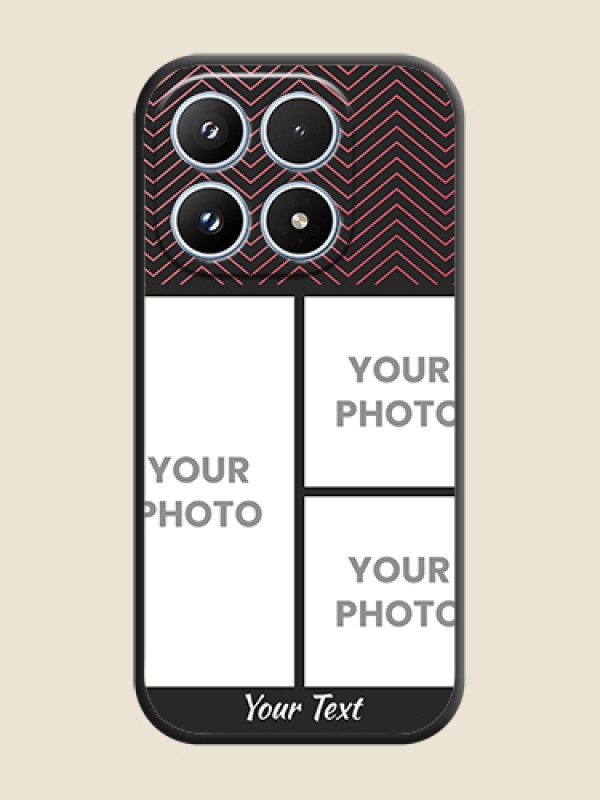 Custom Wave Pattern with 3 Image Holder On Space Black Custom Soft Matte Mobile Back Cover - Xiaomi 17 5G - alternate view