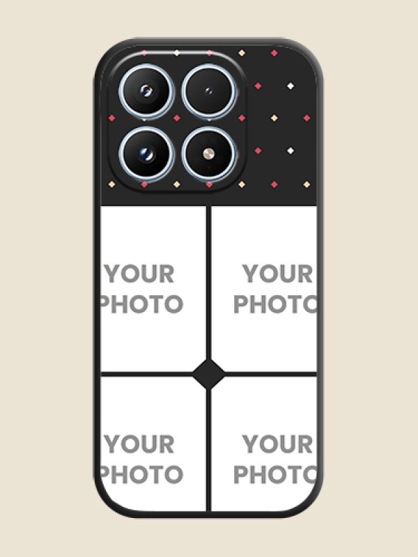 Custom Multicolor Dotted Pattern with 4 Image Holder On Space Black Custom Soft Matte Mobile Back Cover - Xiaomi 17 5G - alternate view