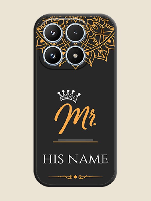 Custom Mr Name with Floral Design On Space Black Custom Soft Matte Mobile Back Cover - Xiaomi 17 5G - alternate view