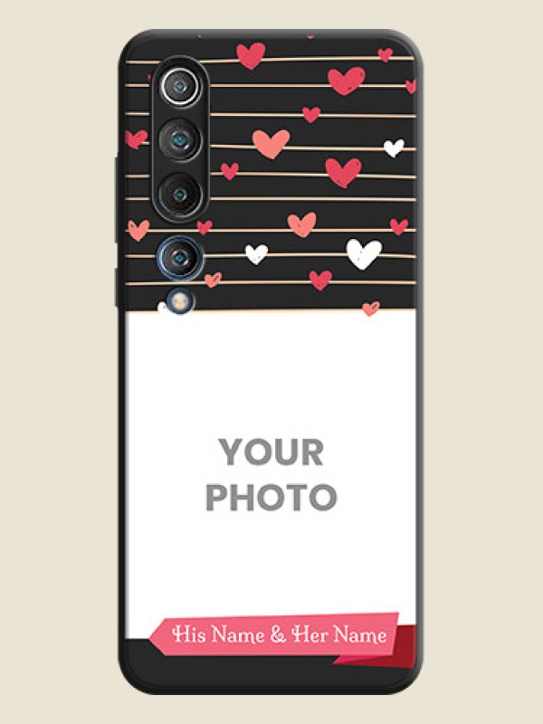 Custom Love Pattern with Name on Pink Ribbon  - Photo on Space Black Soft Matte Back Cover - Mi 10 5G - alternate view