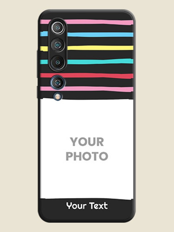 Custom Multicolor Lines with Image on Space Black Personalized Soft Matte Phone Covers - Mi 10 5G - alternate view