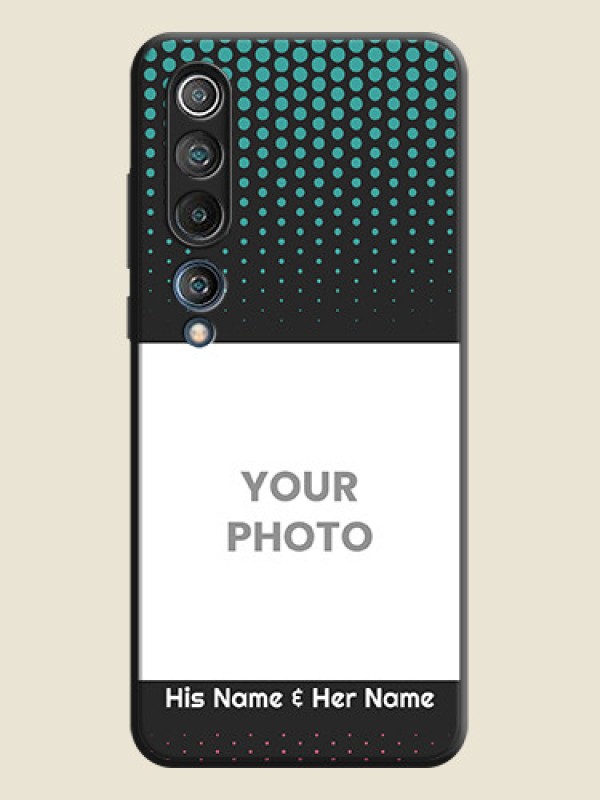 Custom Faded Dots with Grunge Photo Frame and Text on Space Black Custom Soft Matte Phone Cases - Mi 10 5G - alternate view