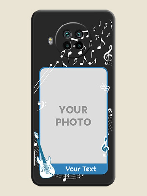 Custom Musical Theme Design with Text on Photo on Space Black Soft Matte Mobile Case - Mi 10i 5G - alternate view