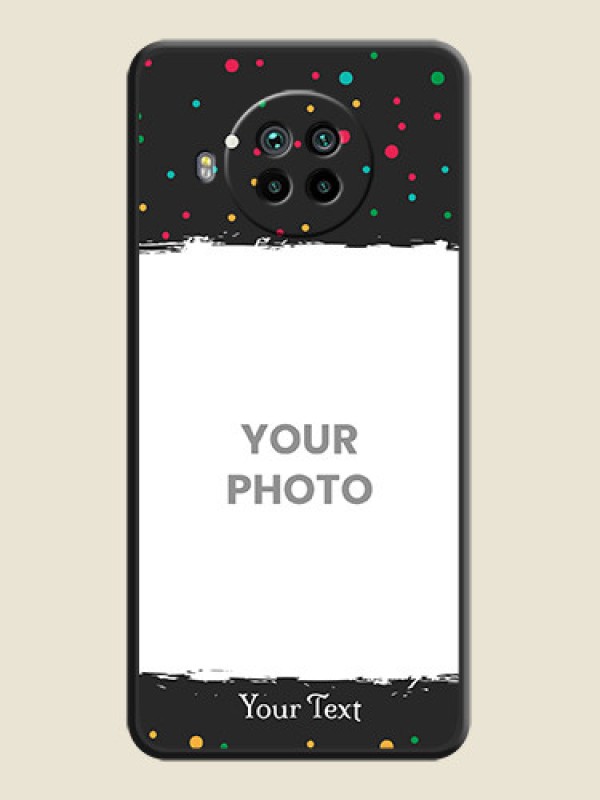 Custom Multicolor Dotted Pattern with Text on Space Black Custom Soft Matte Phone Back Cover - Mi 10i 5G - alternate view