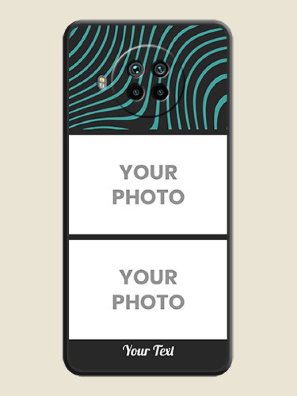 Custom Wave Pattern with 2 Image Holder on Space Black Personalized Soft Matte Phone Covers - Mi 10i 5G - alternate view
