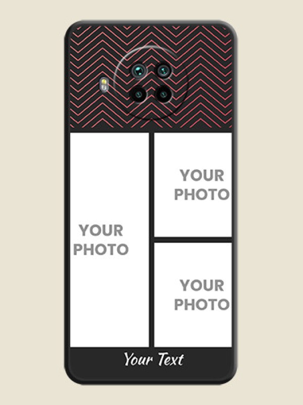 Custom Wave Pattern with 3 Image Holder on Space Black Custom Soft Matte Back Cover - Mi 10i 5G - alternate view