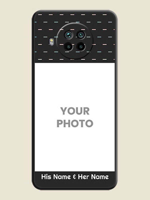 Custom Line Pattern Design with Text on Space Black Custom Soft Matte Phone Back Cover - Mi 10i 5G - alternate view