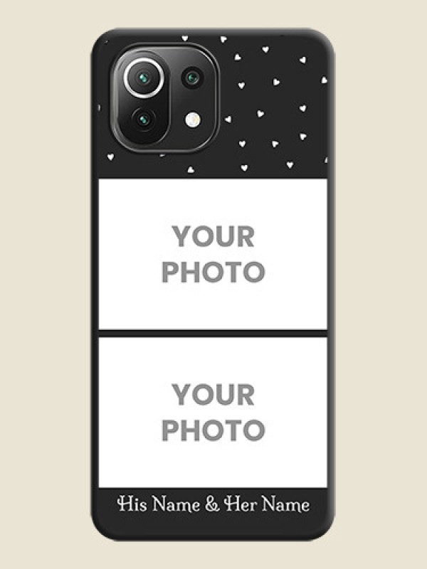 Custom Miniature Love Symbols with Name on Space Black Custom Soft Matte Back Cover - Mi 11 Lite NE 5G - alternate view